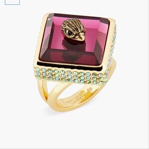 Kurt Geiger Gold and Purple Statement Ring